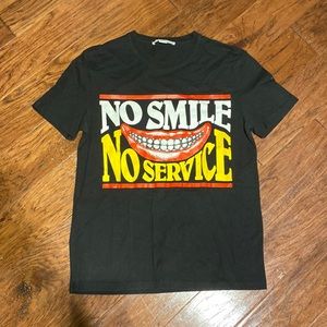 Stella McCartney No Smile No Service T Shirt Size XL Made in Italy 100% Cotton
